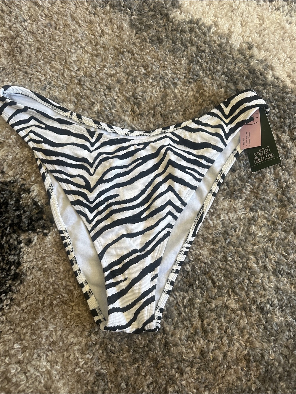 wild fable Black & White Zebra-Print Bikini Bottoms